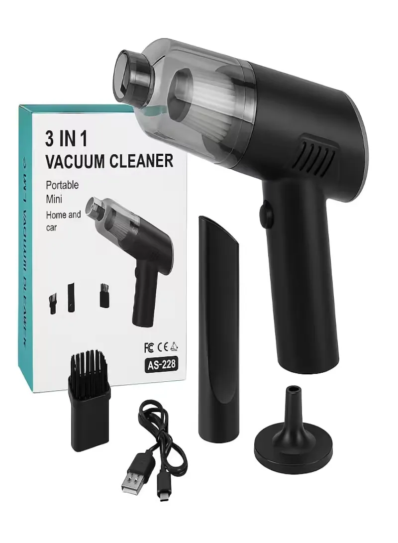 Powerful 3-in-1 Portable Vacuum Cleaner for Car & Home – Cordless Wet & Dry Mini Vacuum with Blower Function 2
