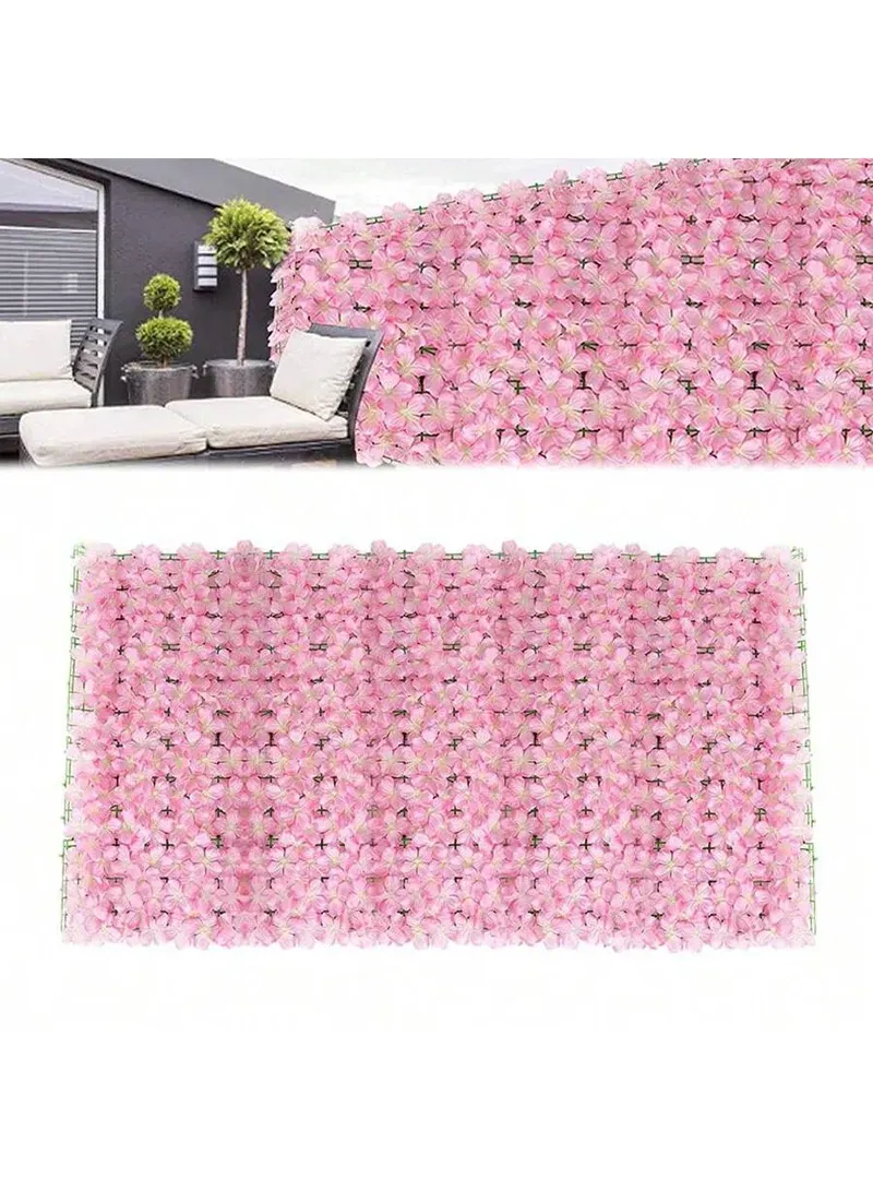 1 × 3m Artificial Hydrangea Flower Wall Panel – Indoor & Outdoor Wall Decoration (PINK) 3
