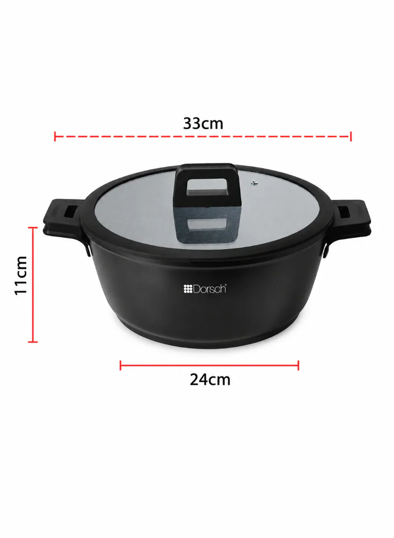 Dorsch Casserole Ø32cm –9.2L | Marble Ceramic Non-Stick with Glass Lid 4