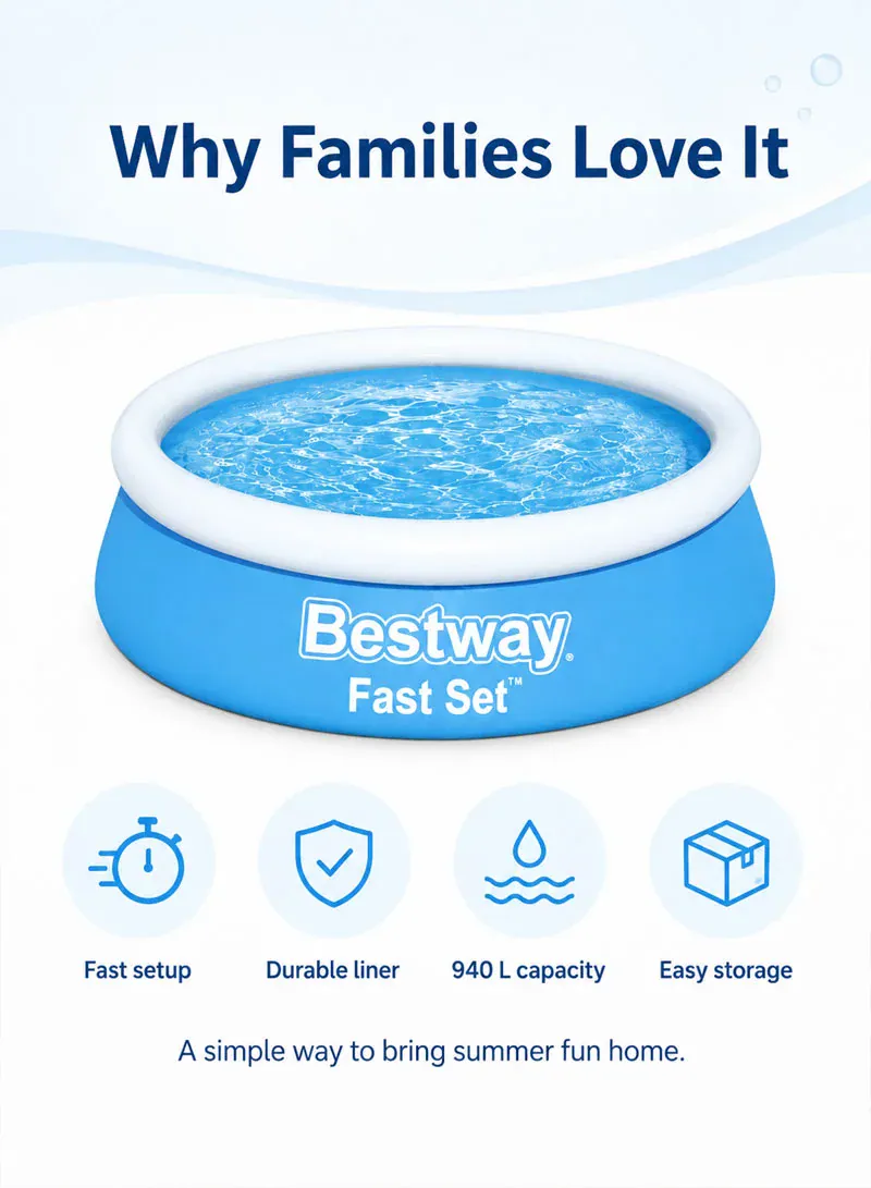 Bestway Fast Set Fill & Rise Pool 1.83m × 51cm – Model 57392 6