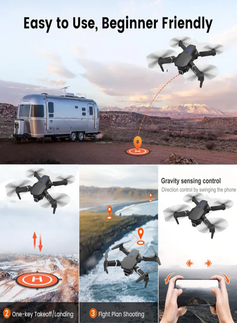 SGM-E88 4K Camera Drone – Foldable Dual Camera Drone with WiFi, Altitude Hold & 360° Rotation 5
