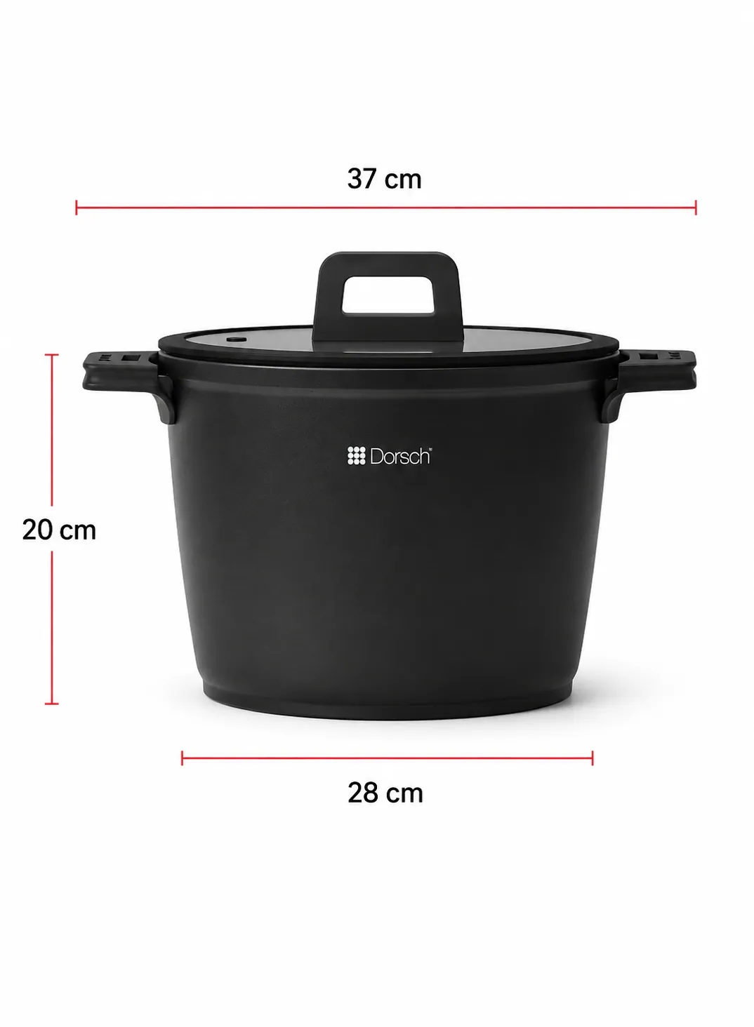 Dorsch Stock Pot 28cm | Marble Ceramic Non-Stick with Glass Lid 2