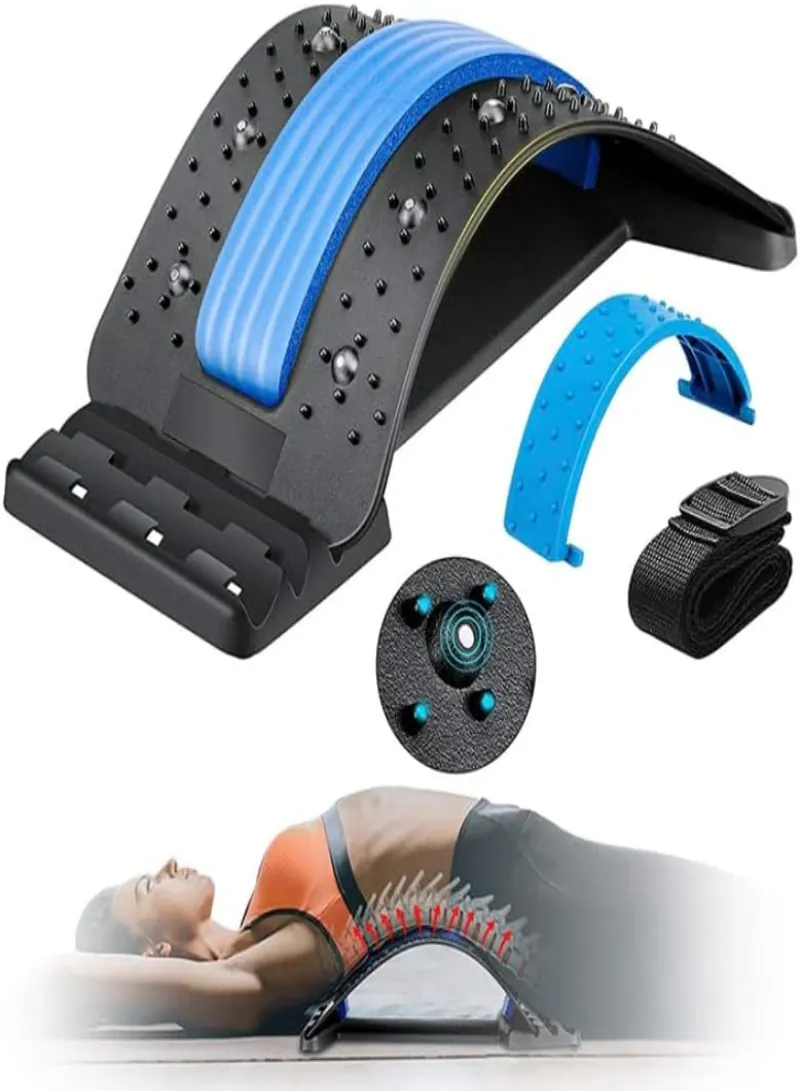 Waist Relax Mate Lumbar Support Stretcher – Blue Multi-Level Back Stretcher & Posture Support Board