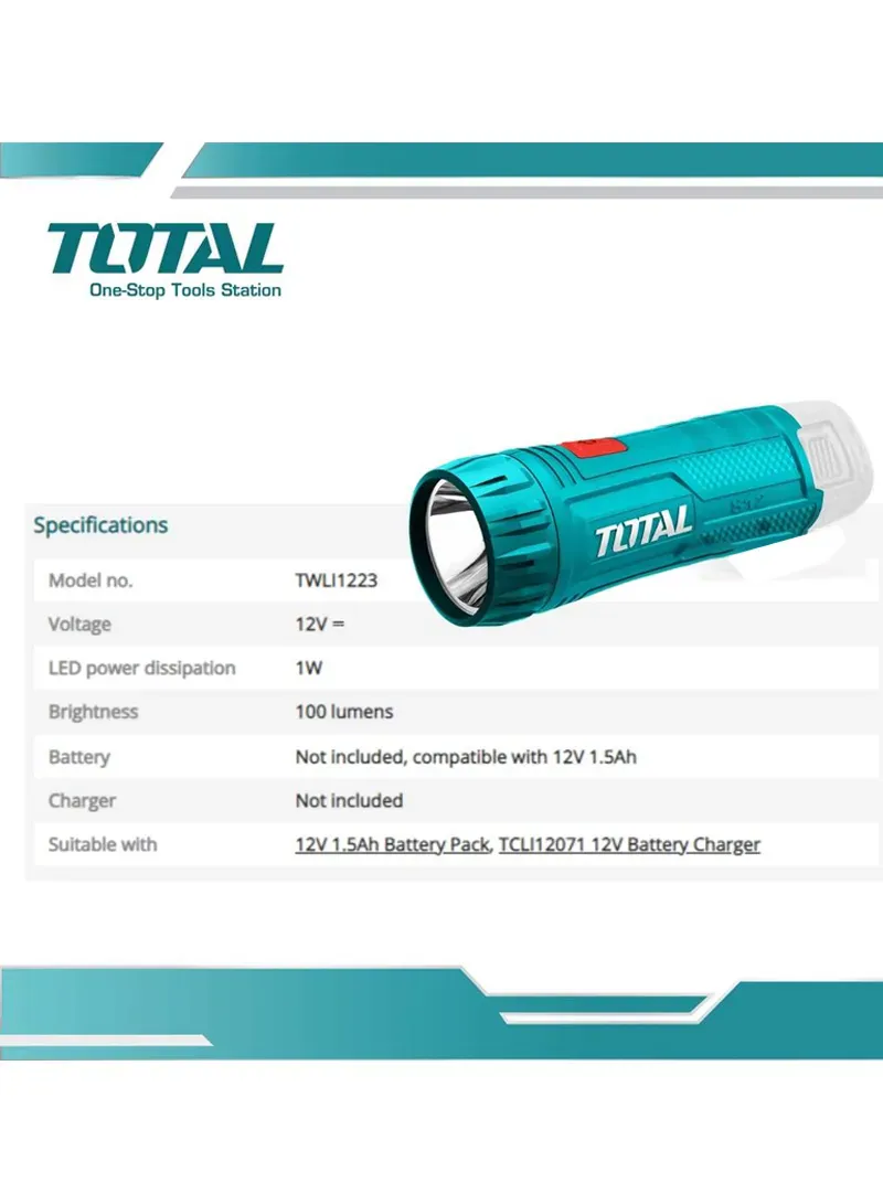 Total 1W Plastic Lithium-Ion Flashlight 2