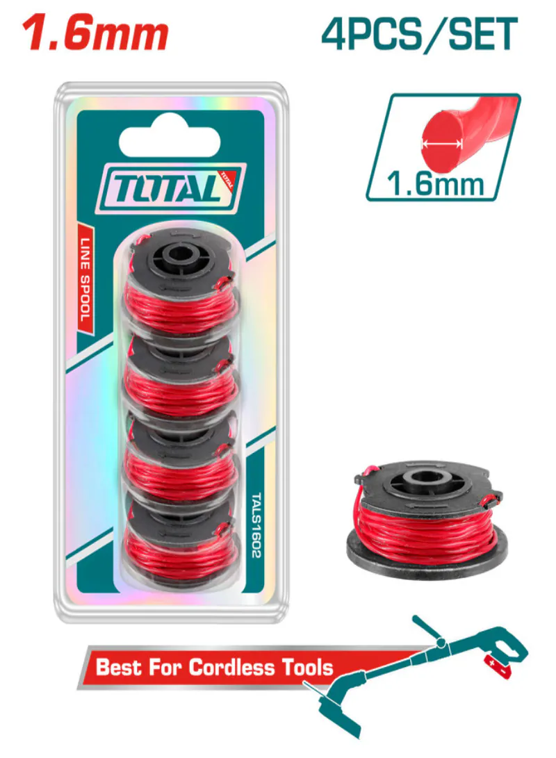 Grass Trimmer Line Spool Set (4 Pcs) for Lithium-ion Trimmers