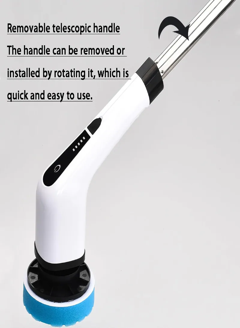 Electric Spin Scrubber 75W – Cordless Cleaning Brush with 8 Replaceable Heads, Digital Display & 2 Speeds 4