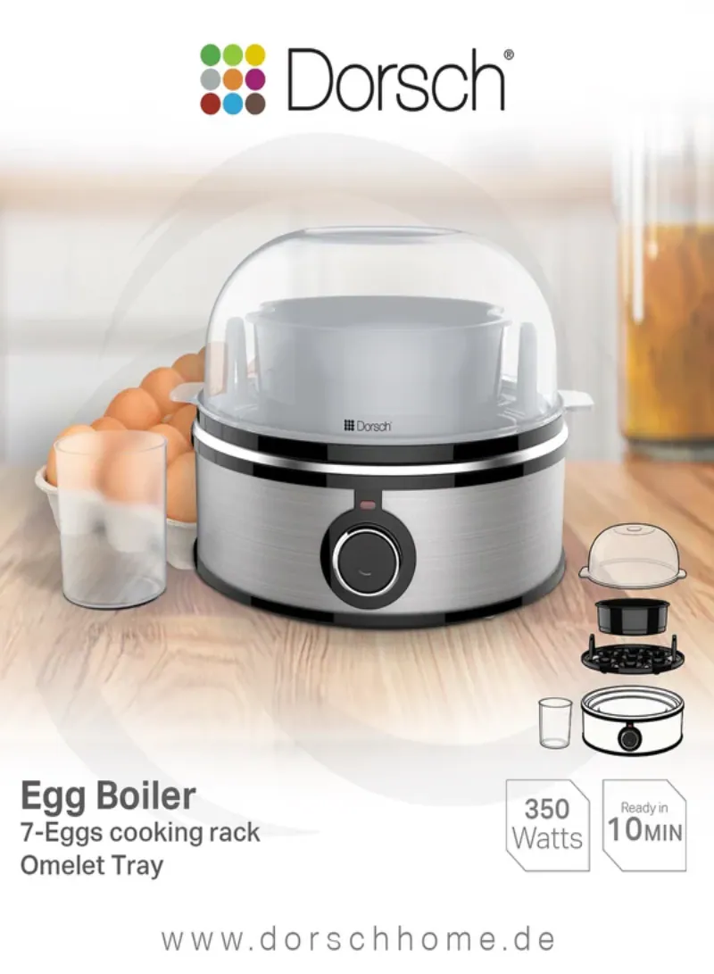 Dorsch Egg Boiler – 350W, 7-Egg Capacity with Omelette Tray 3