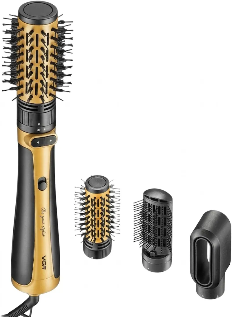 VGR V-495 Professional 4-in-1 Hot Air Styler Brush – Gold & Black