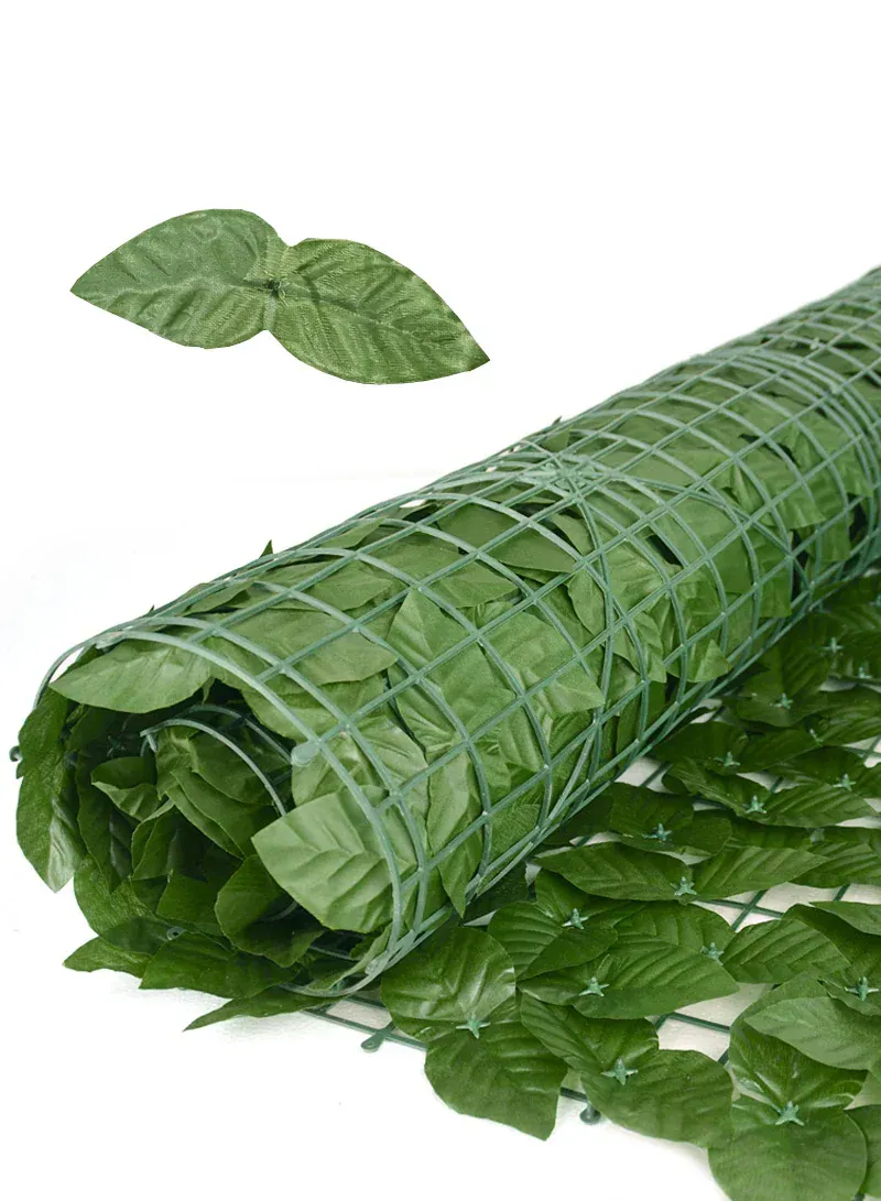1m x 3m Artificial Green Radish Leaf Decorative Garden Panel – Indoor & Outdoor Use (Dark Green) 3