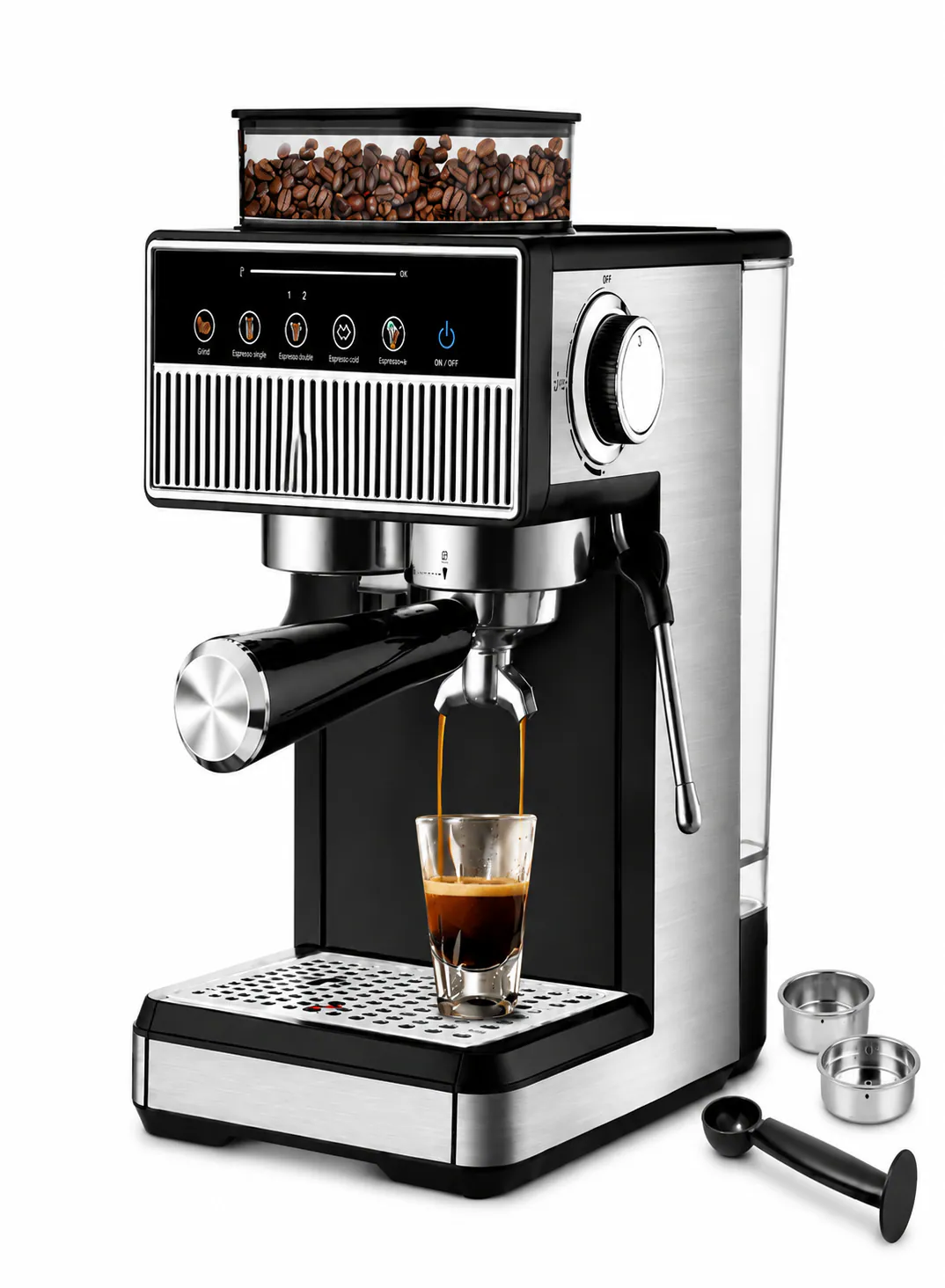 DSP KA3125 Espresso Coffee Machine – 20 Bar Coffee Maker with Built-in Grinder & Touch Screen