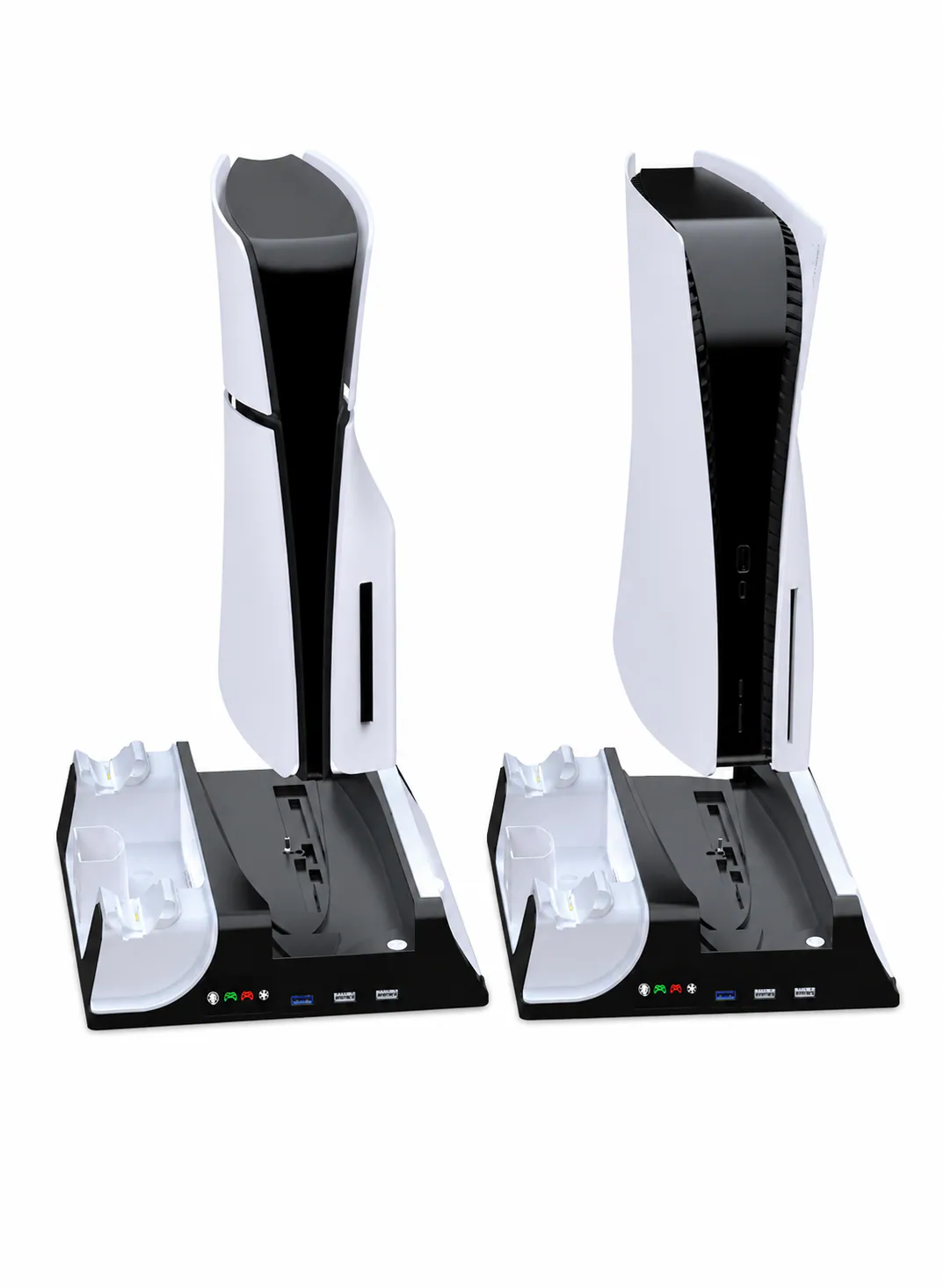 Green Lion PS5 Cooling Stand & Controller Charging Station – White 2