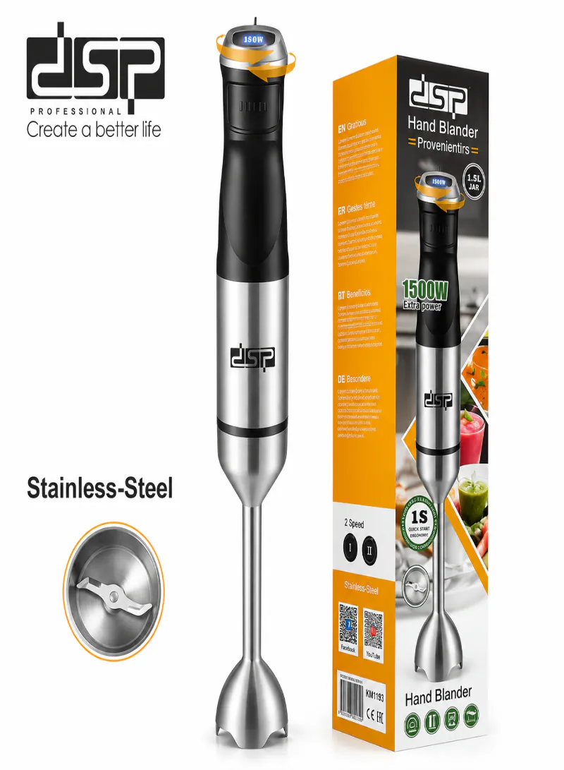 DSP KM1193 Hand Blender 1500W – Powerful Copper Motor Hand Blender with 10 Speeds & LED Display 2