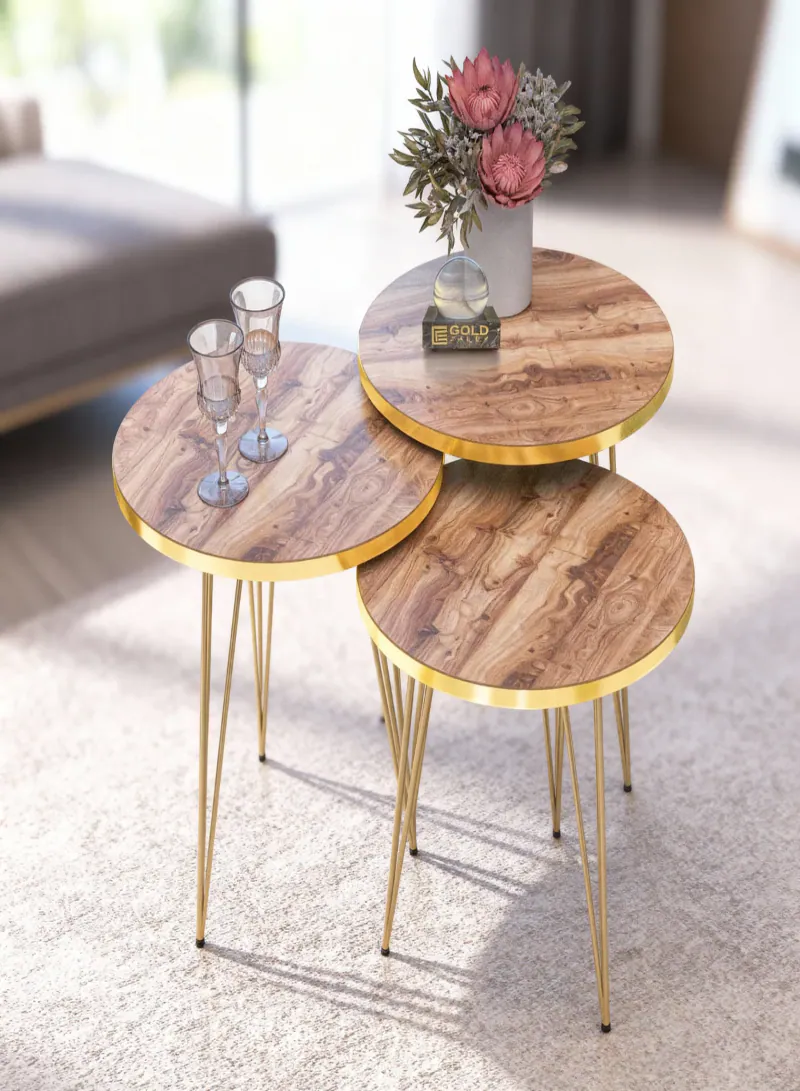 EleganceNest Trio Nesting Side Table Set – Modern 3-Piece Round Accent Tables 2
