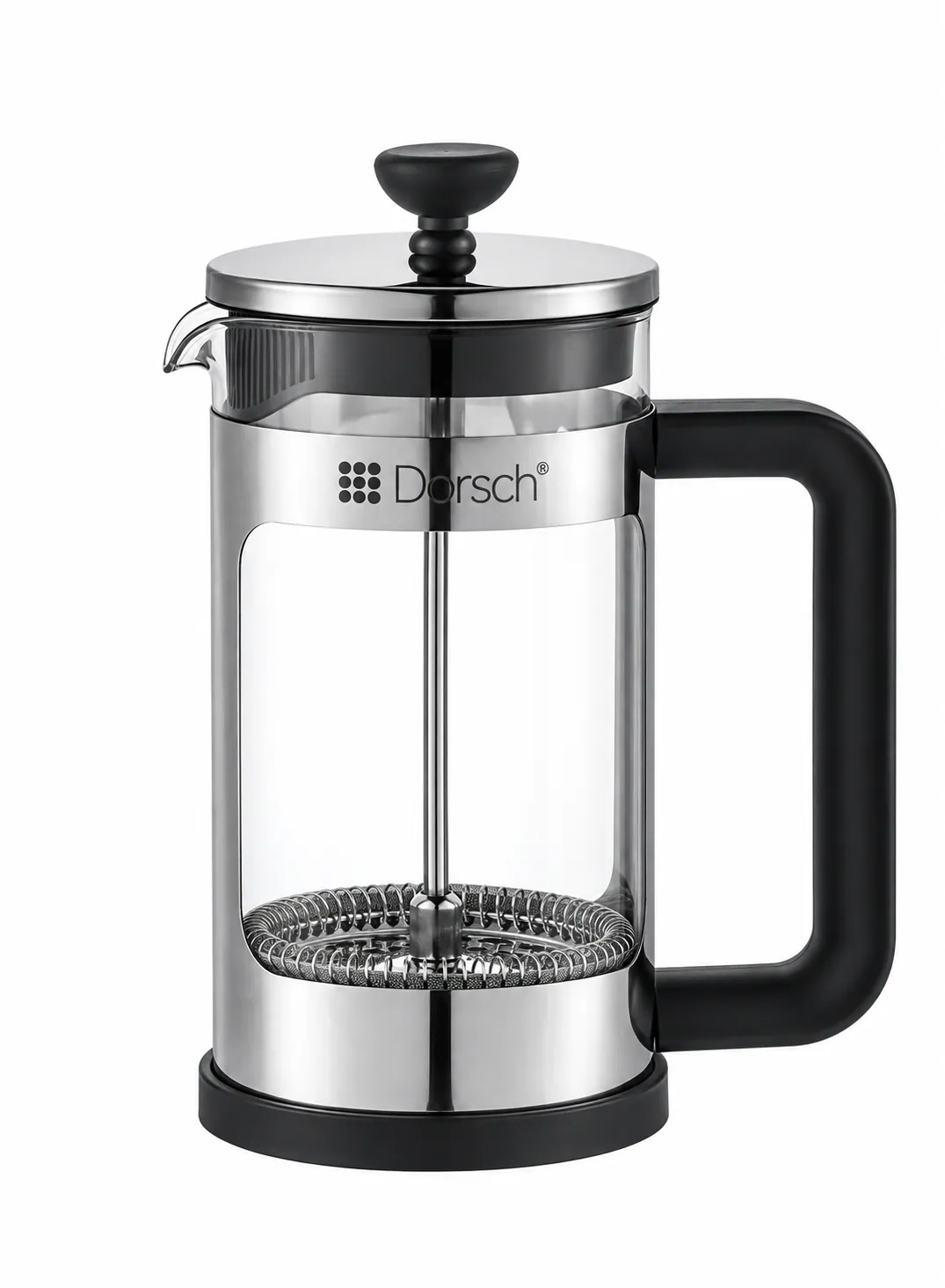 Dorsch 350ml Glass & Stainless Steel Coffee Press Kettle with Plastic Handle | Compact, Clean Brewing