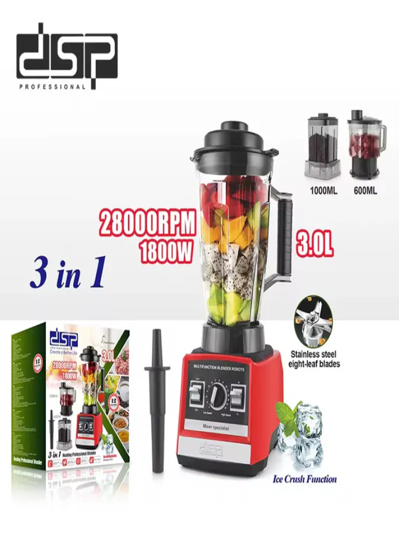 خلاط DSP KJ2187 احترافي 3 في 1 مع تسخين – خلاط مطبخ متعدد الاستخدامات للمشروبات الساخنة والباردة 3