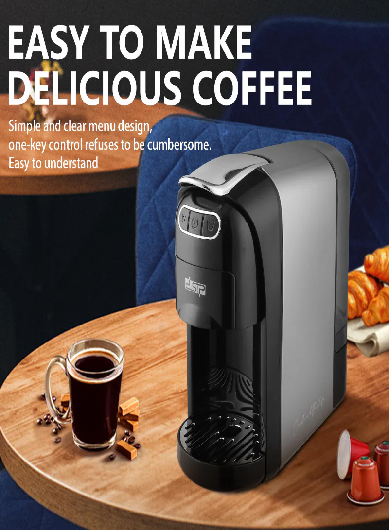 DSP KA3118 3-in-1 Capsule Coffee Machine – 20 Bar Semi-Automatic Portable Coffee Maker with 1.5L Water Tank 5