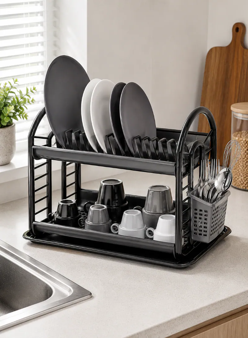 Antik Dish Drainer – 2-Tier Kitchen Dish Drying Rack Organizer 508 × 300 × 340 mm 2