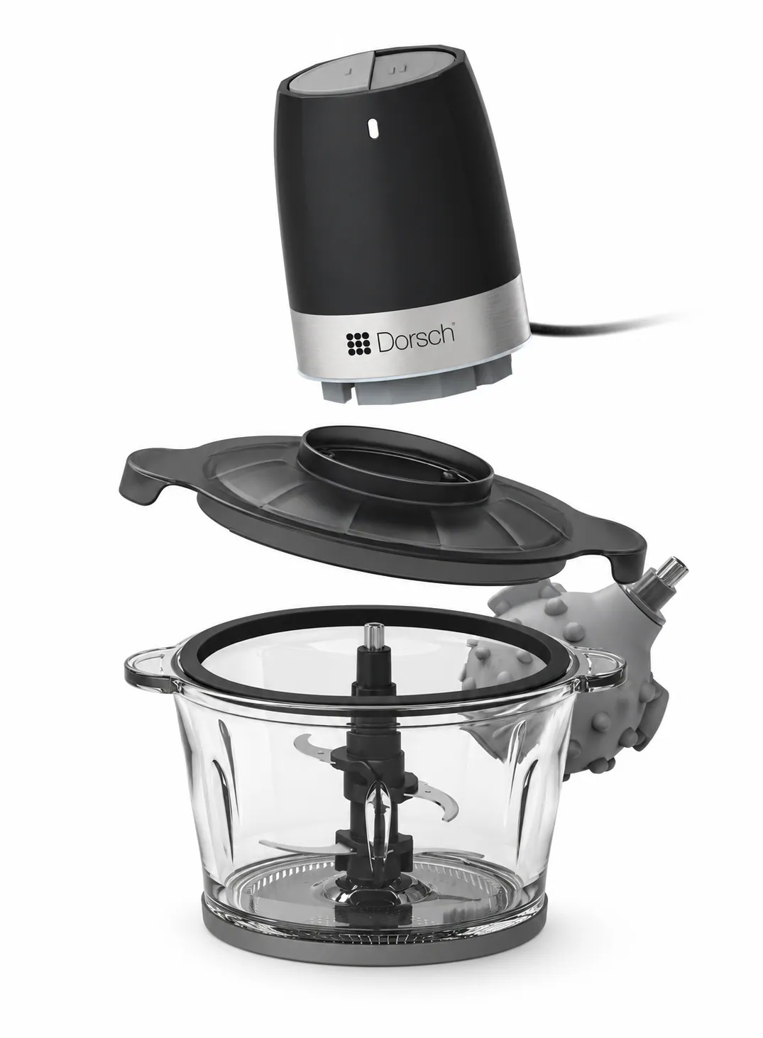 Dorsch Chopper 300W with 2L Glass Bowl, Variable Speeds & Garlic Peeler 2