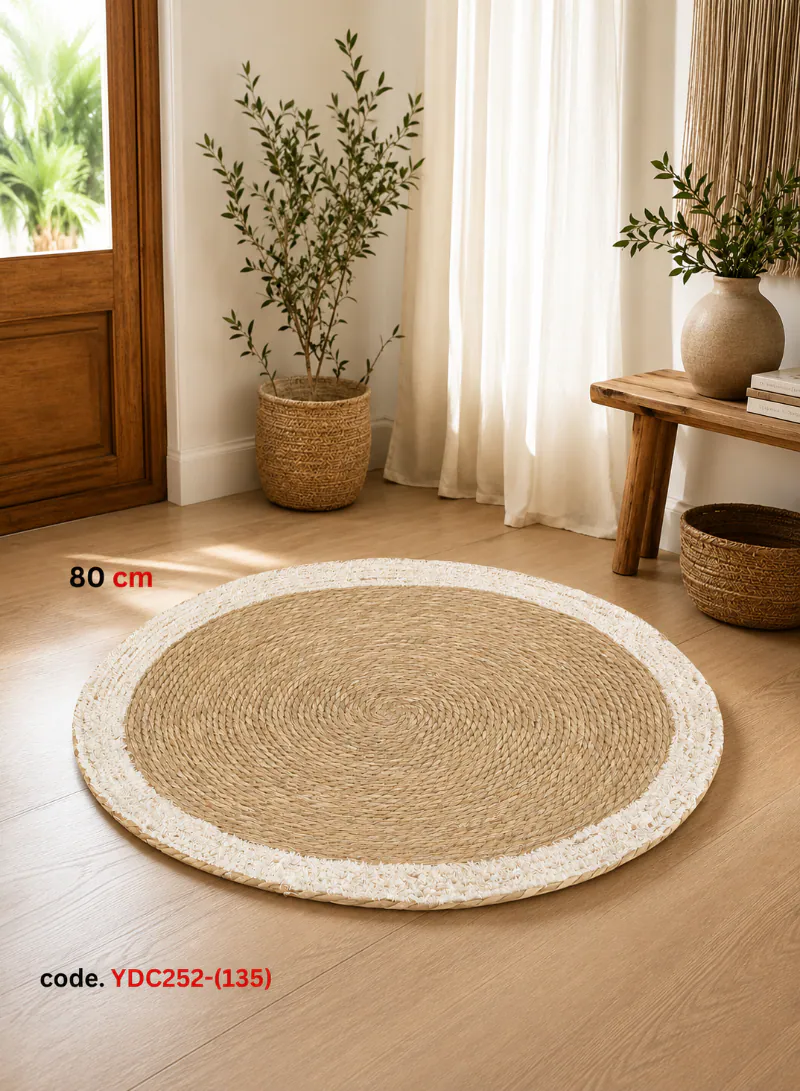 Seagrass Mat 80cm – Round Natural Woven Floor Mat