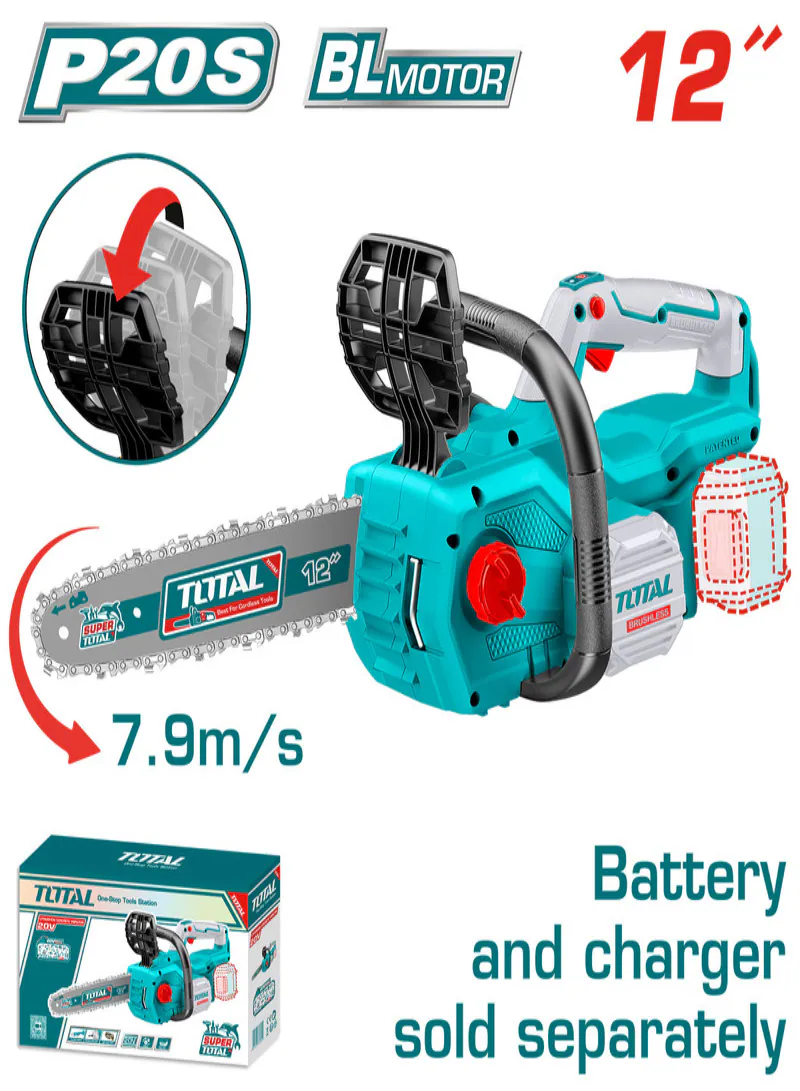 Total 20V Brushless 12" Cordless Chainsaw (Tool Only)