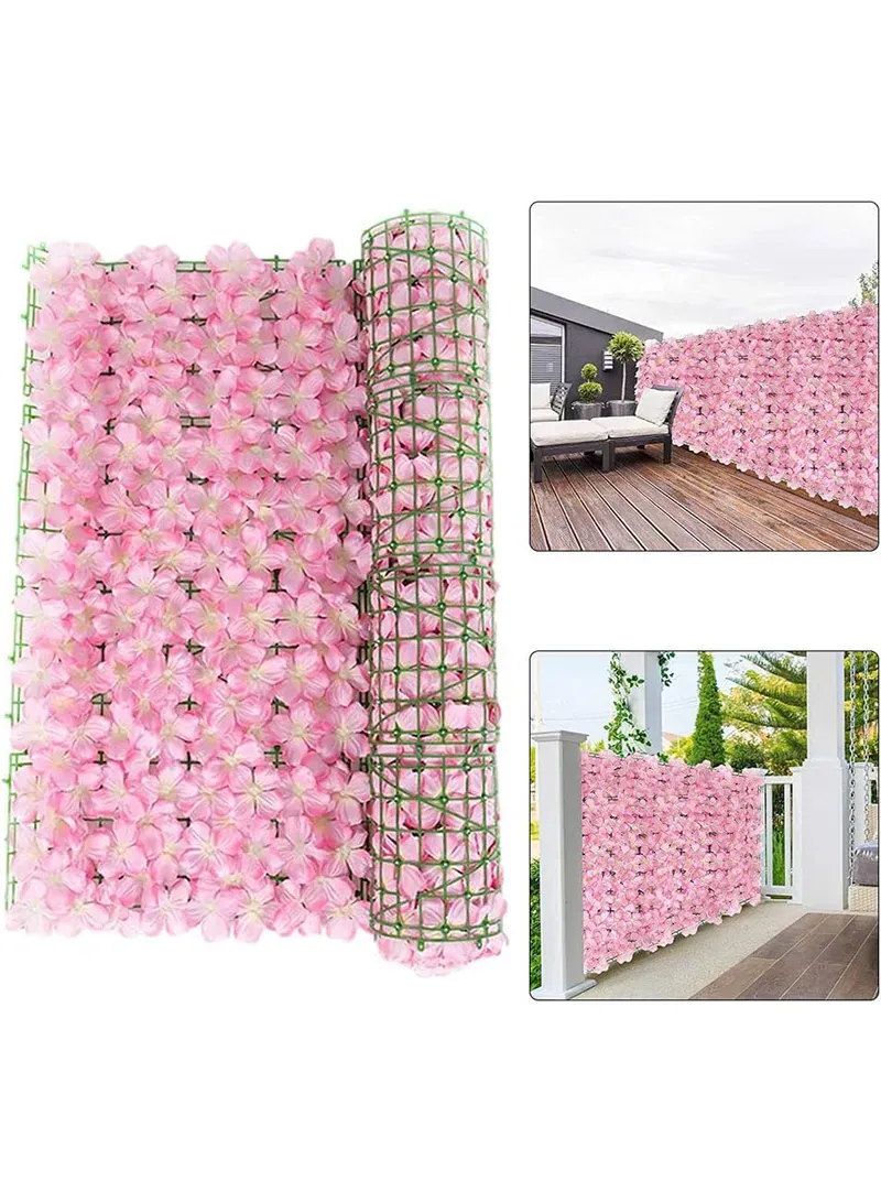1 × 3m Artificial Hydrangea Flower Wall Panel – Indoor & Outdoor Wall Decoration (PINK) 4