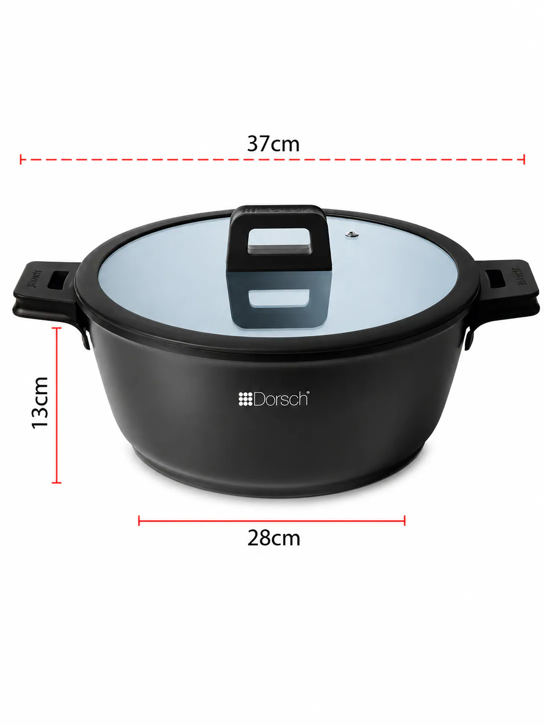 Dorsch Casserole Ø28cm – 6.2L | Marble Ceramic Non-Stick with Glass Lid 4