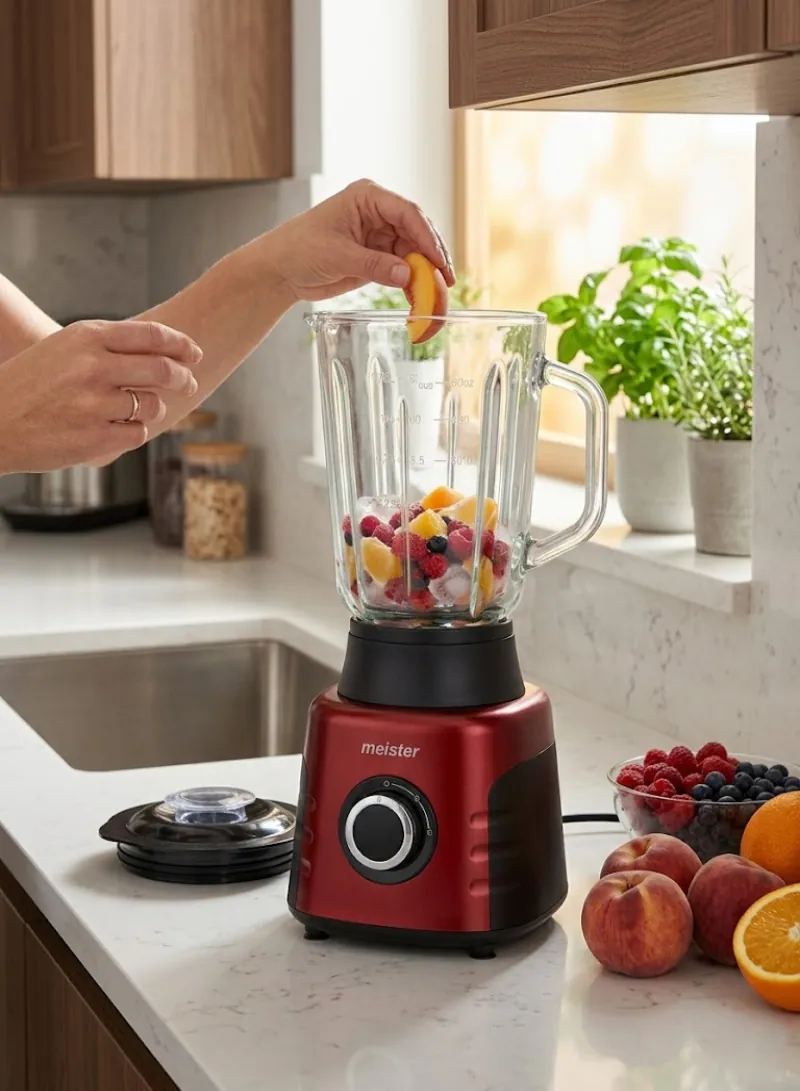 Meister Blender 600W – 1.5L | Black & Red 2