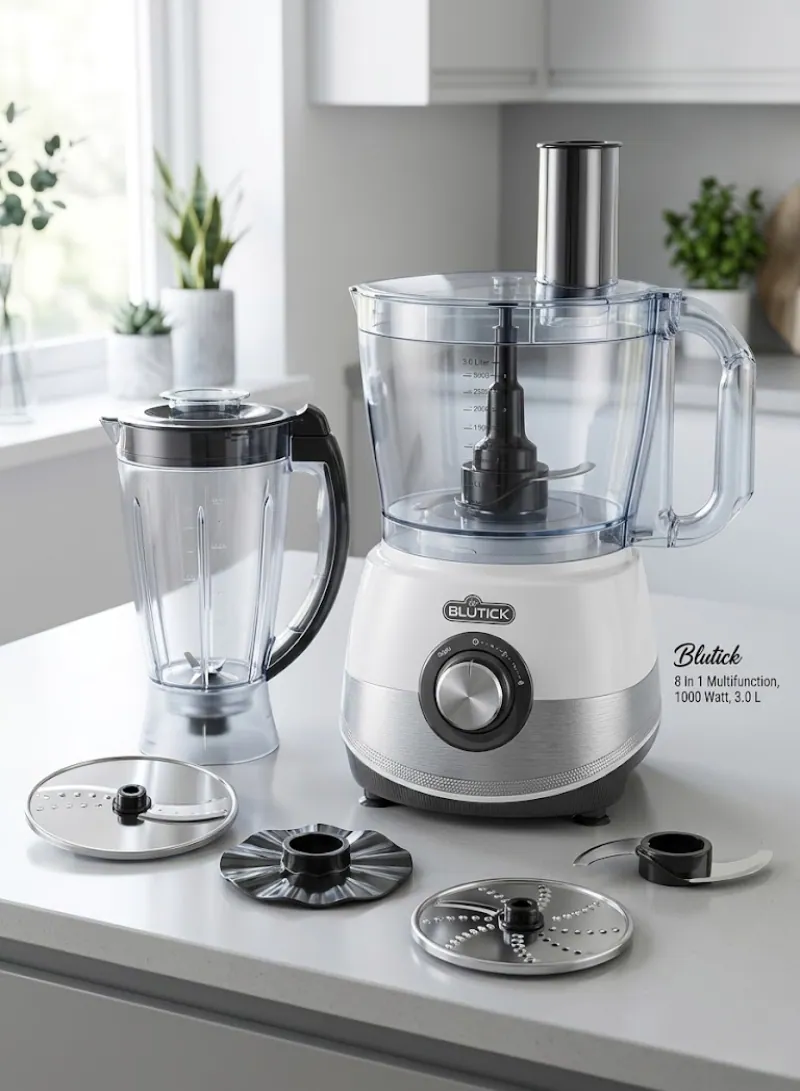 BLUTICK 8-in-1 Multifunction Food Processor – 1000W | 3.0L 2