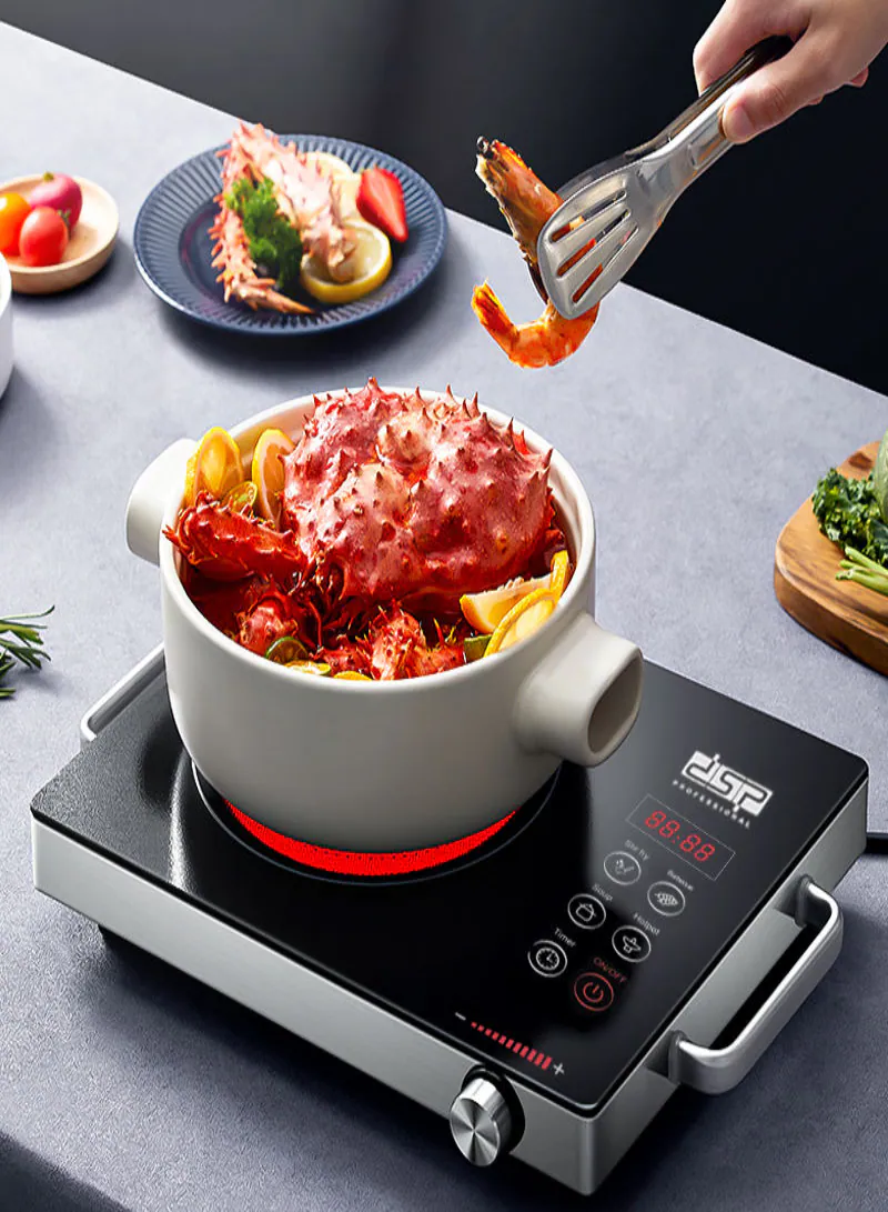 DSP KD5052 2000W Infrared Cooker – Dual Burner Cooker with LED Display, 3-Hour Timer & Touch Sliding Control 2