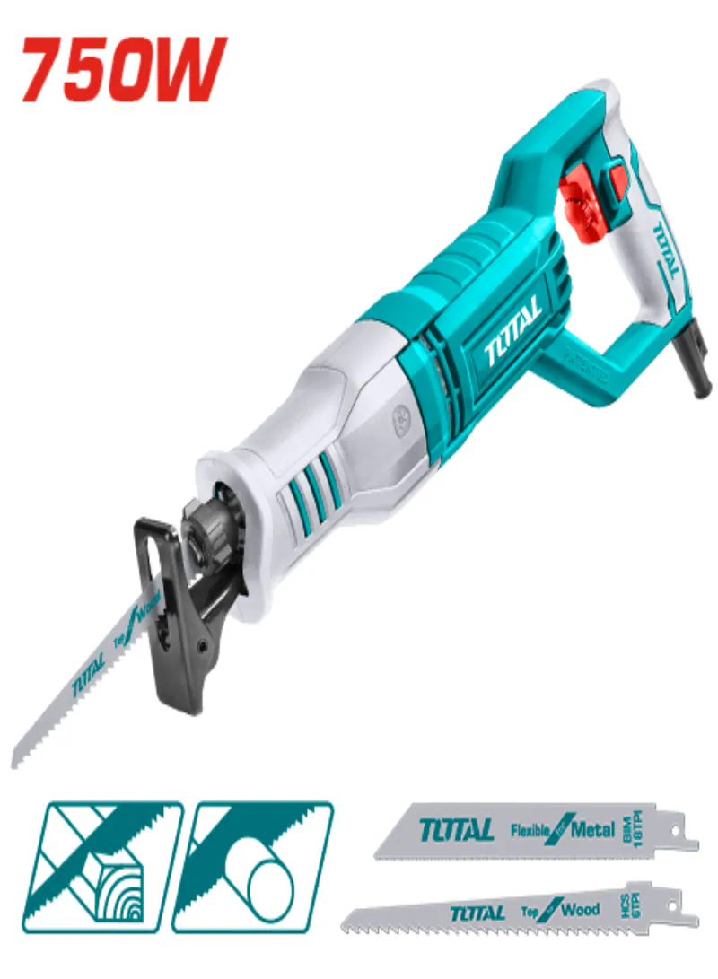TOTAL 750W Variable-Speed Electric Jigsaw with SDS Blade-Change System