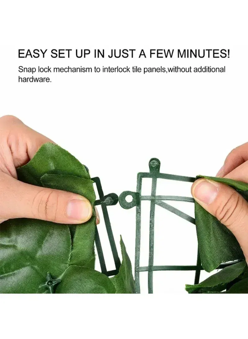 1m x 3m Artificial Green Radish Leaf Decorative Garden Panel – Indoor & Outdoor Use (Dark Green) 4