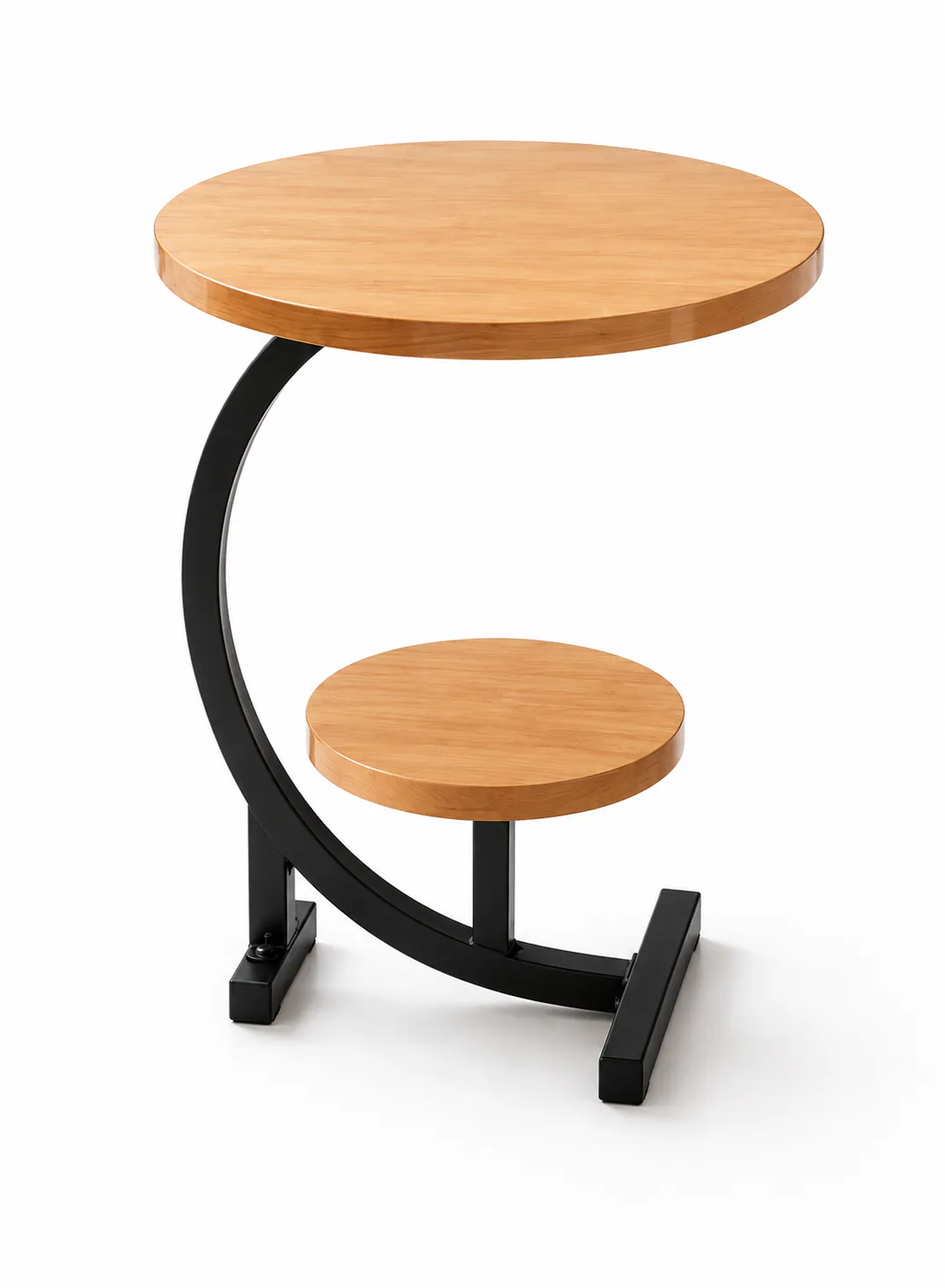 2-Tier C-Shaped Side Table with Storage Shelf – 62 × 40 × 30 cm 3