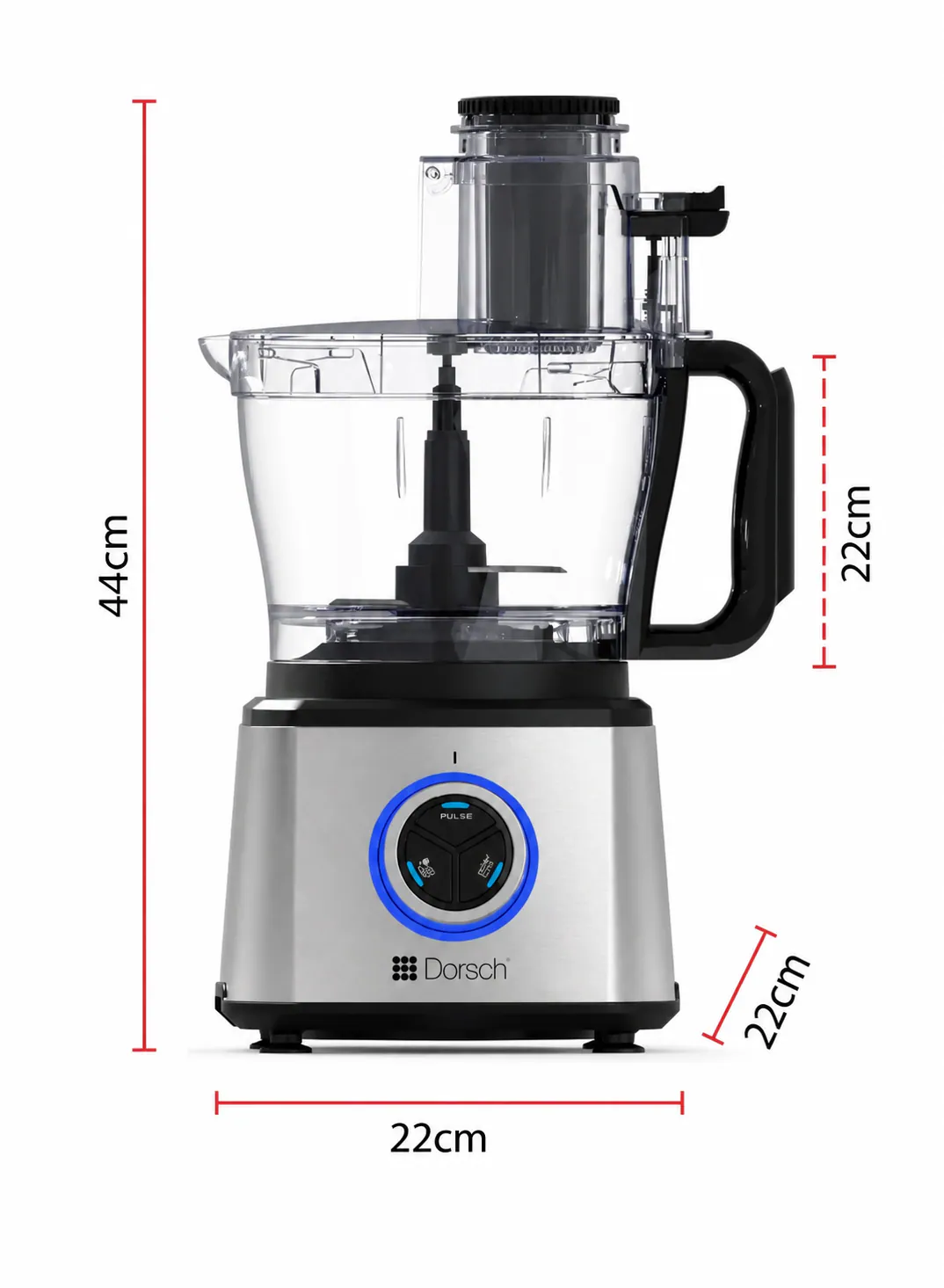Dorsch Food Processor 1000W with 1.5L Blender Jug, Citrus Juicer & Multi-Function Attachments 2