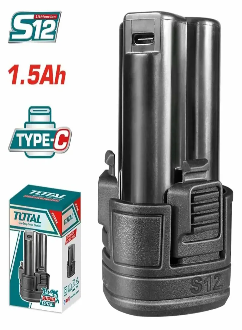 Total 12V Li-ion Battery Pack 1.5Ah – USB Type-C Compatible