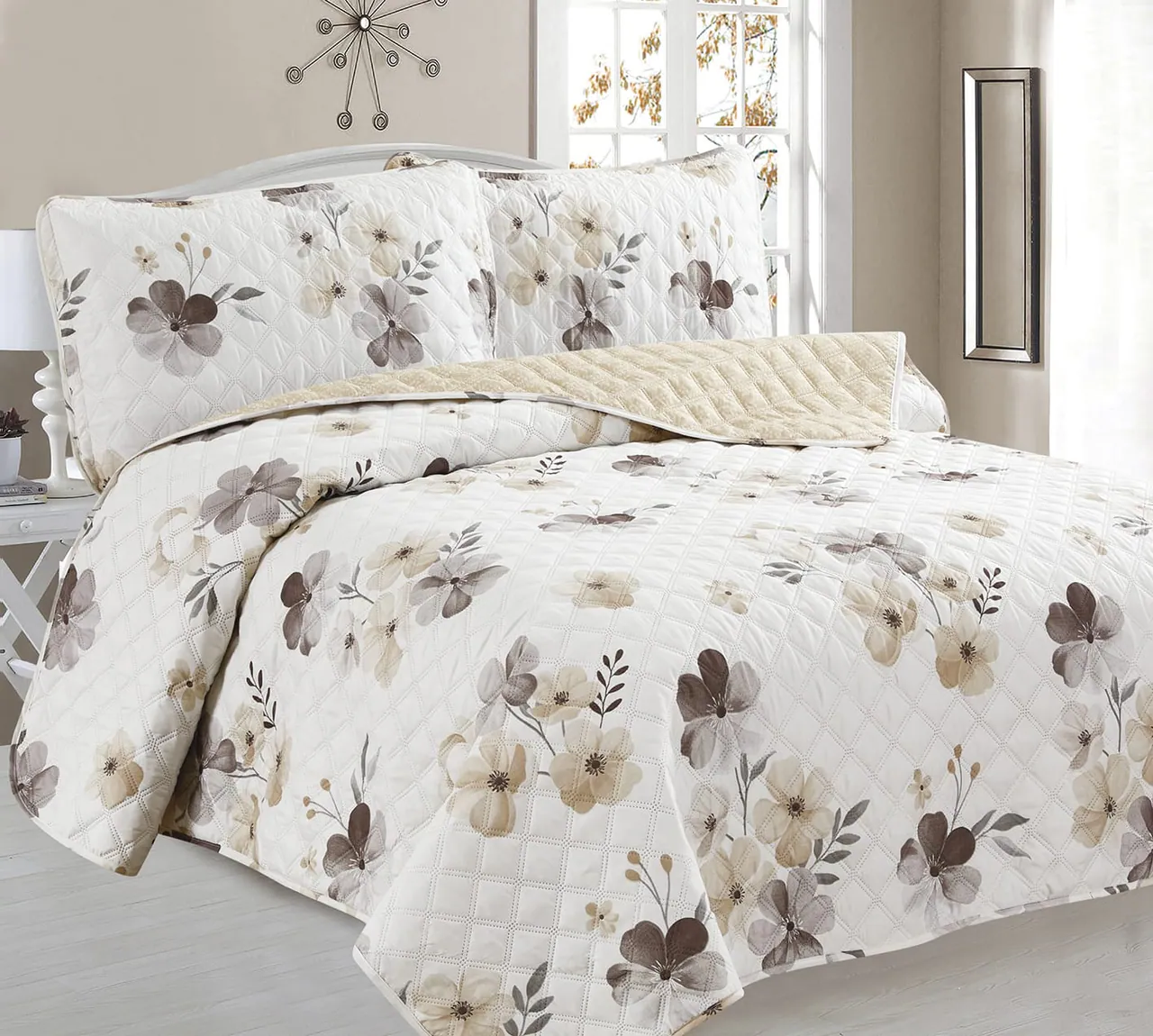 Luxury Quilted Bedspread Set – Soft Modern Comforter Cover-7