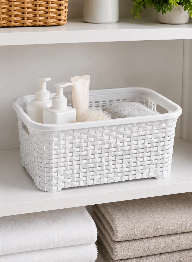 35L Rattan Basket – Plastic Storage Basket 550 × 360 × 250 mm 3