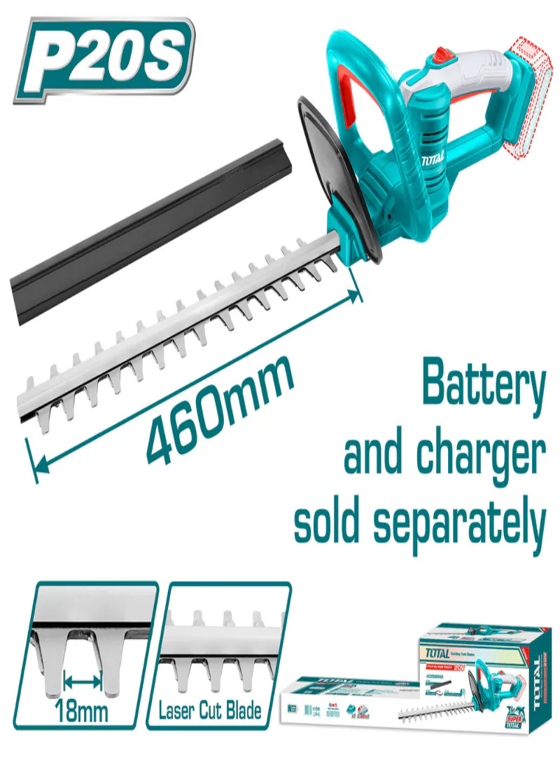 Total 20V 18" Cordless Hedge Trimmer (Tool Only)