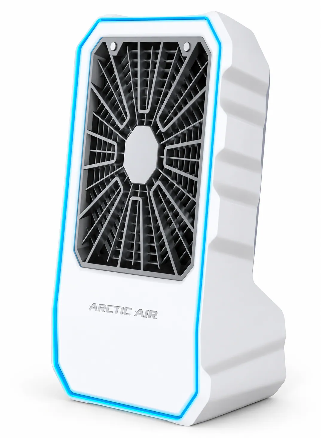 مبرد هواء خارجي محمول Arctic Air Outdoor – مبرد تبخيري لاسلكي قابل للشحن عبر USB مع 4 سرعات ومقبض حمل مدمج