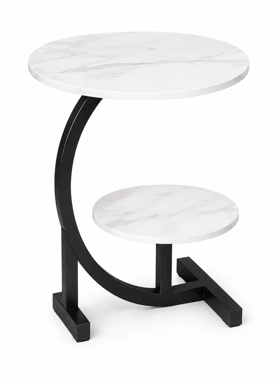 2-Tier C-Shaped Side Table with Storage Shelf – 62 × 40 × 30 cm 4